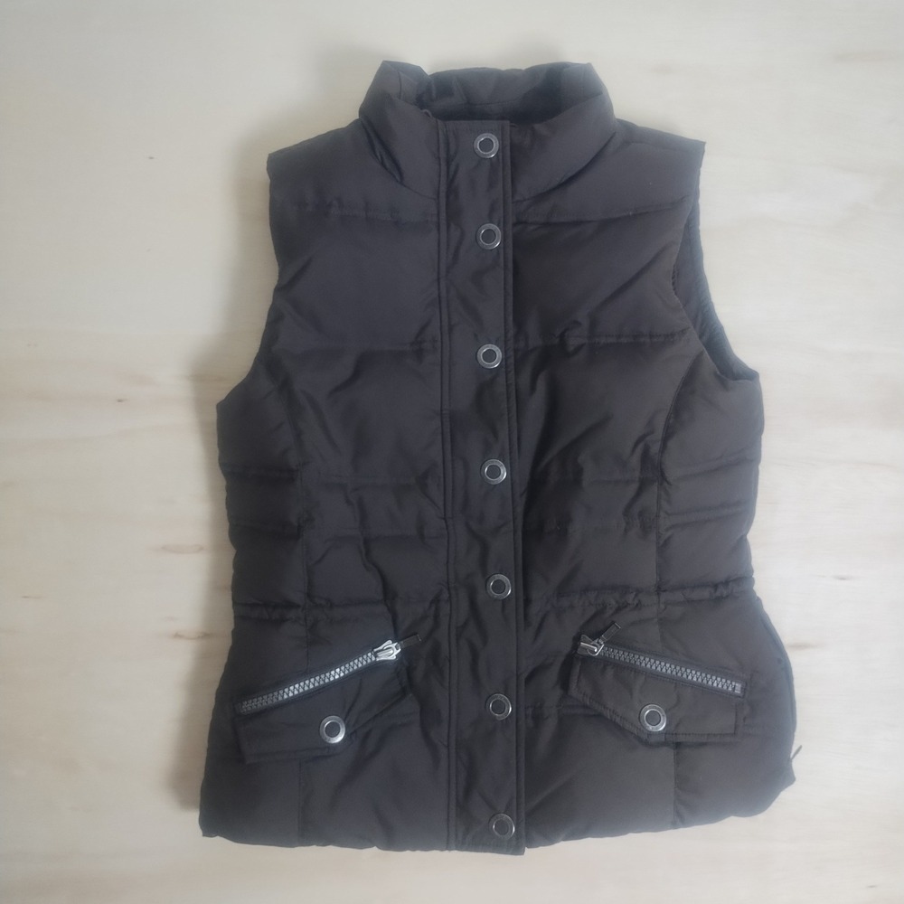 Eddie Bauer Down Puffer Vest Womens S Brown 700 Fill Quilted Gorpcore Outdoor